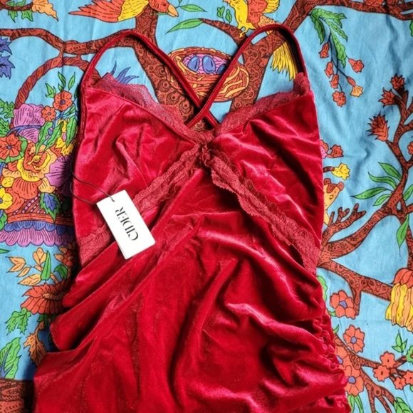 Cider Red Velvet Dress size XL - NEW WITH TAGS - Picture 2 of 4